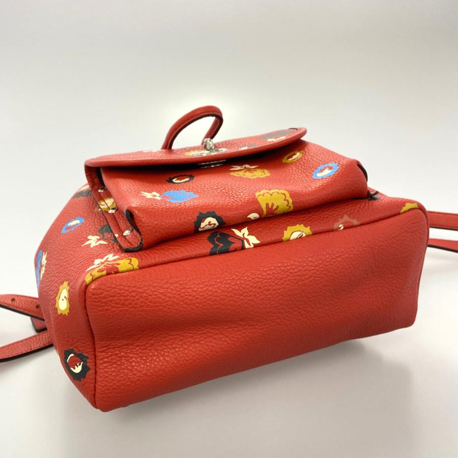COACH（コーチ） ミニターンロックフローラルプリントレザーリュック