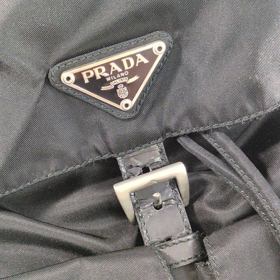 PRADA プラダ　ナイロン　三角プレート　黒 リュック・バックパック プラダ◎バックパック PRADA リュック ナイロン ブラック 三角プレート 黒