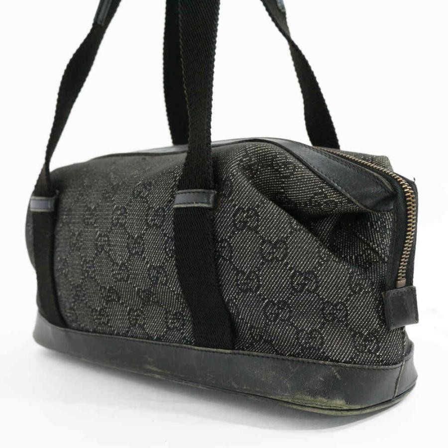 GUCCI グッチ GGデニム・ミニボストンバッグ/ブラック×グレー/GUCCI