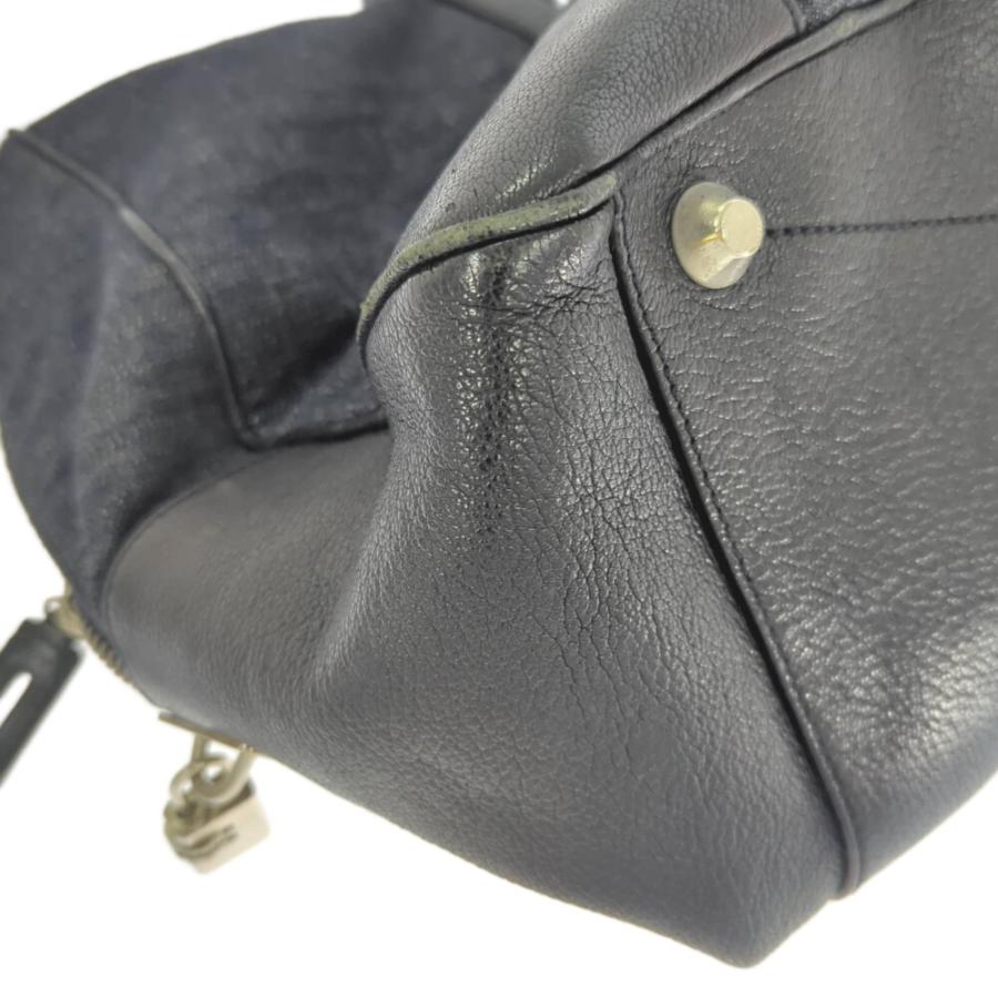 PRADA ビジネスバッグ　トラベルバッグ　三角プレート　2way ボストン PRADA（プラダ） デニム×レザー 三角プレート ボストンバッグ 旅行鞄