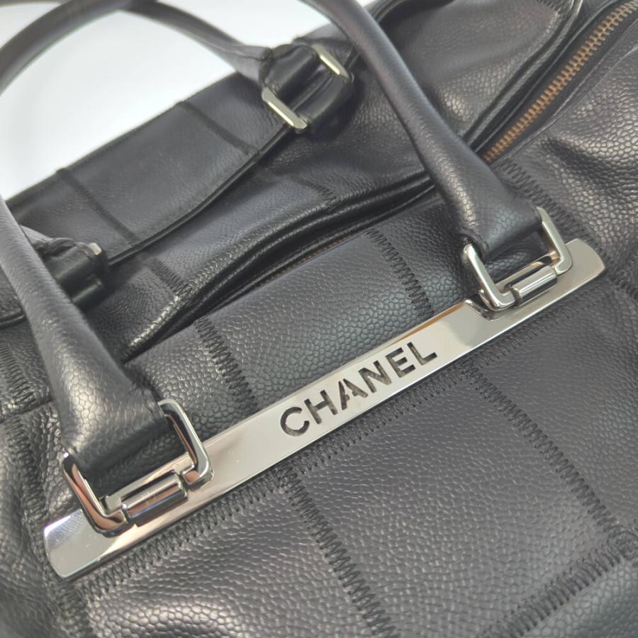 CHANEL（シャネル） チョコバー ミニボストンバッグ/ブラック ロゴ