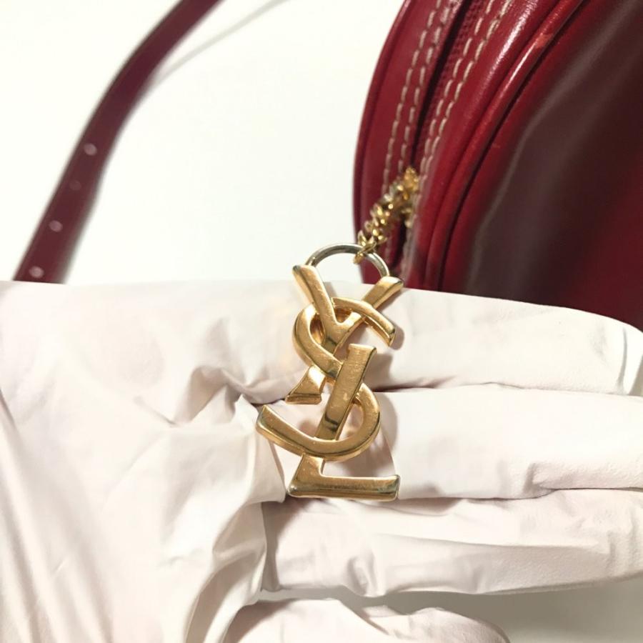 イヴサンローラン Yカットアウトラインヴィンテージレザーショルダー 