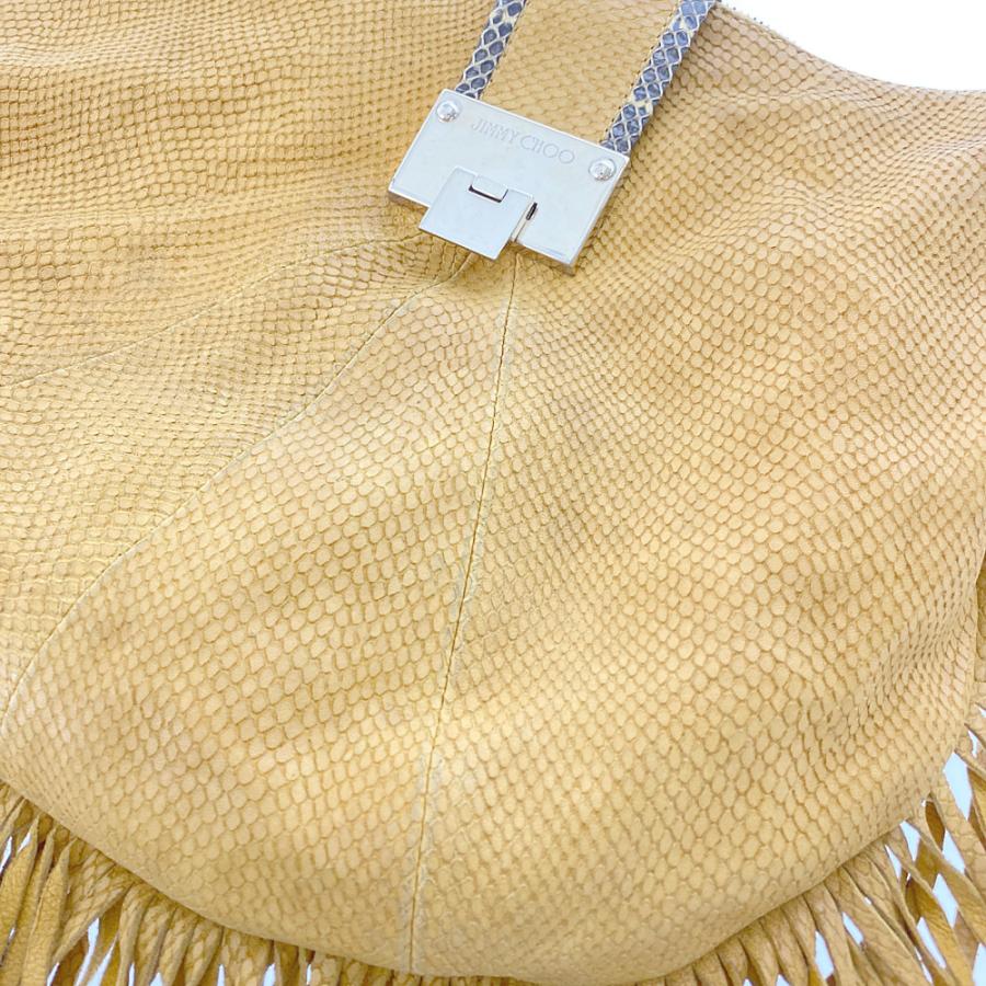 ジミーチュウ Roxie Fringe Hobo・型押し・フリンジホーボーショルダー