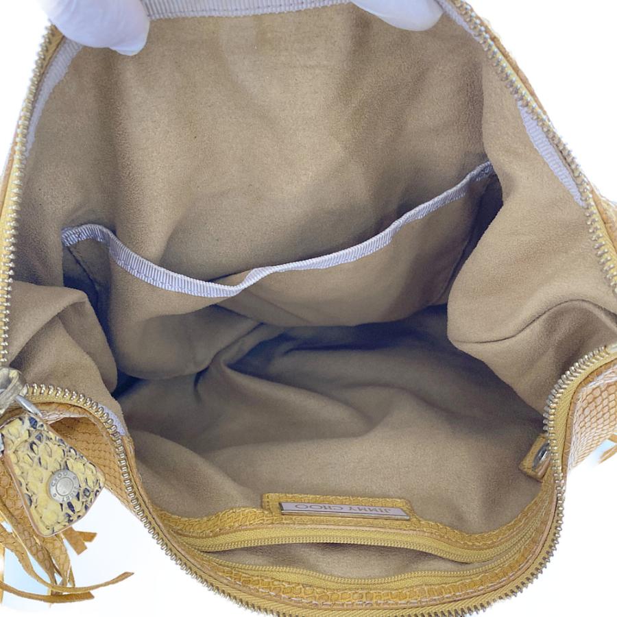 ジミーチュウ Roxie Fringe Hobo・型押し・フリンジホーボーショルダー