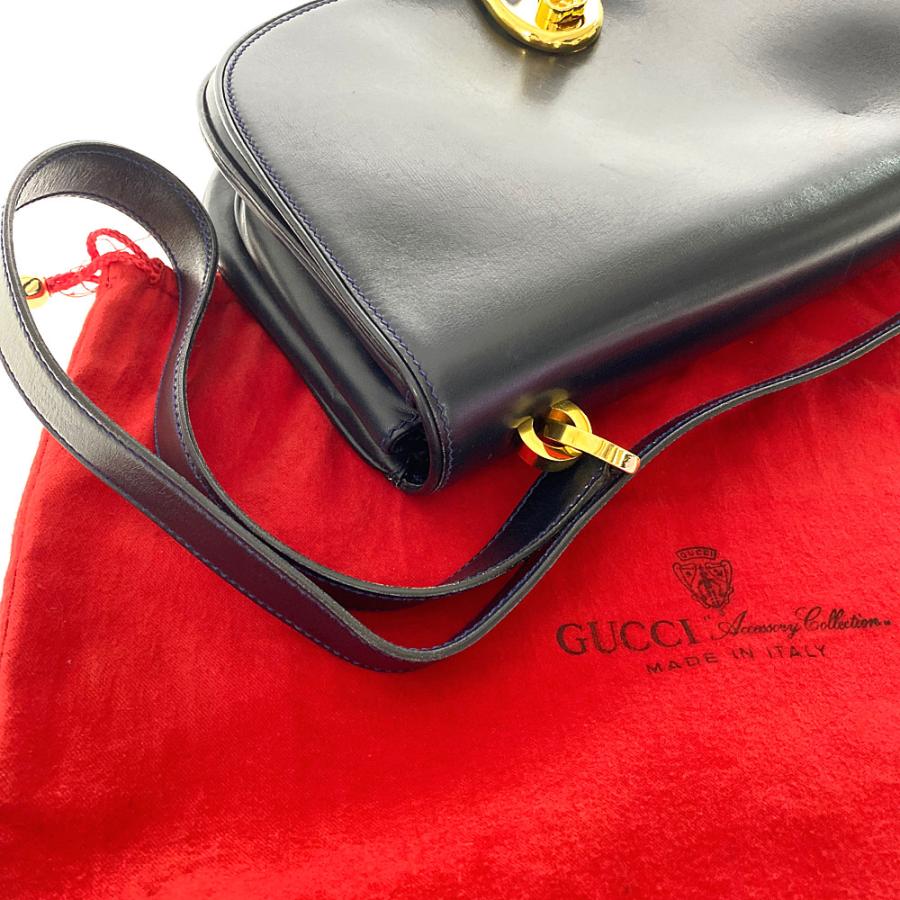 オールド グッチ GUCCI ショルダー バッグ インターロッキング GG 紺 GUCCI グッチ オールドグッチ・インターロッキングGターンロック