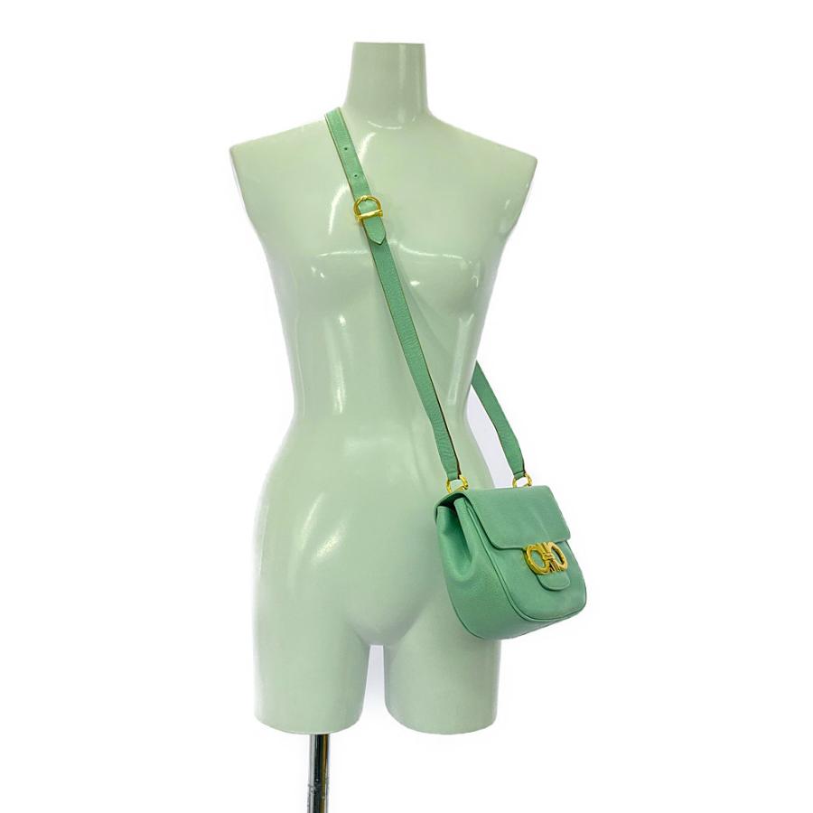 サルヴァトーレフェラガモ ガンチーニ・レザーショルダーバッグ/ミント  