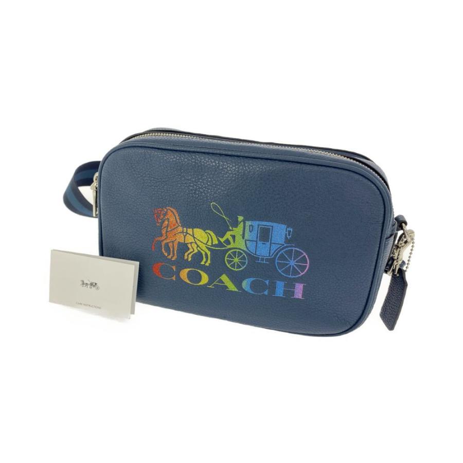 COACH コーチ ペブルレザーレインボーホースアンドキャリッジクロス 