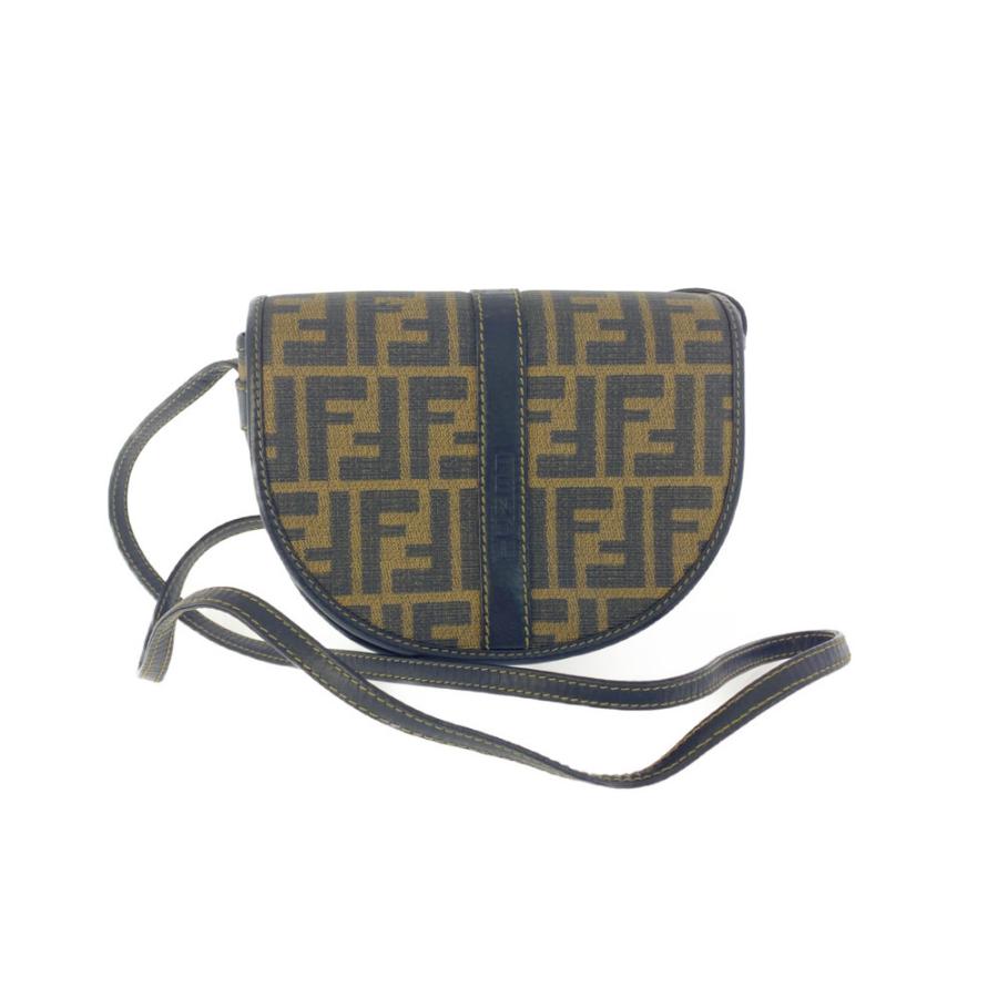 FENDI（フェンディ） ズッカ FFロゴ ハーフムーンショルダーバッグ 