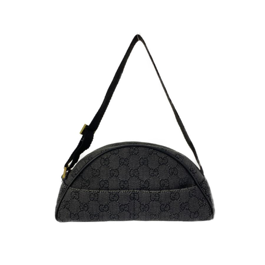 GUCCI グッチ GGデニム・ハーフムーンショルダーバッグ/90781/ブラック  