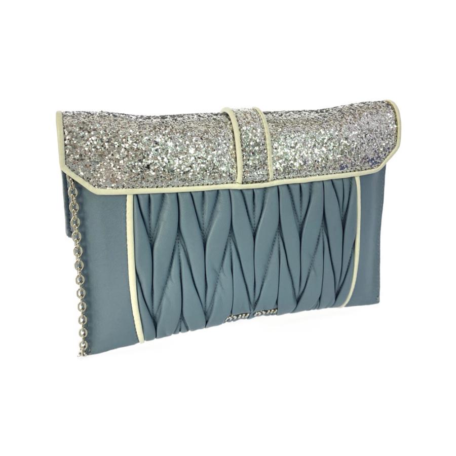 miu ミュウミュウ マテラッセ・グリッター クラッチ 2WAYチェーン  