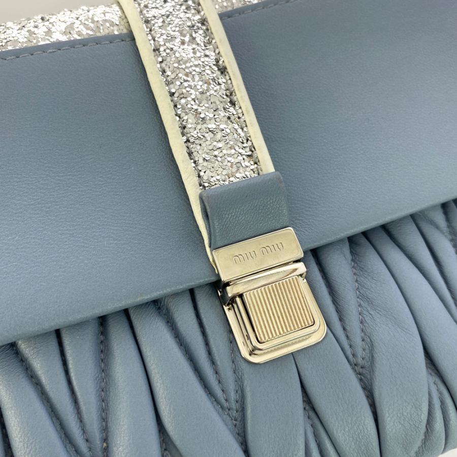 miu ミュウミュウ マテラッセ・グリッター クラッチ 2WAYチェーン  