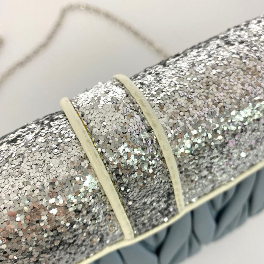 miu ミュウミュウ マテラッセ・グリッター クラッチ 2WAYチェーン  