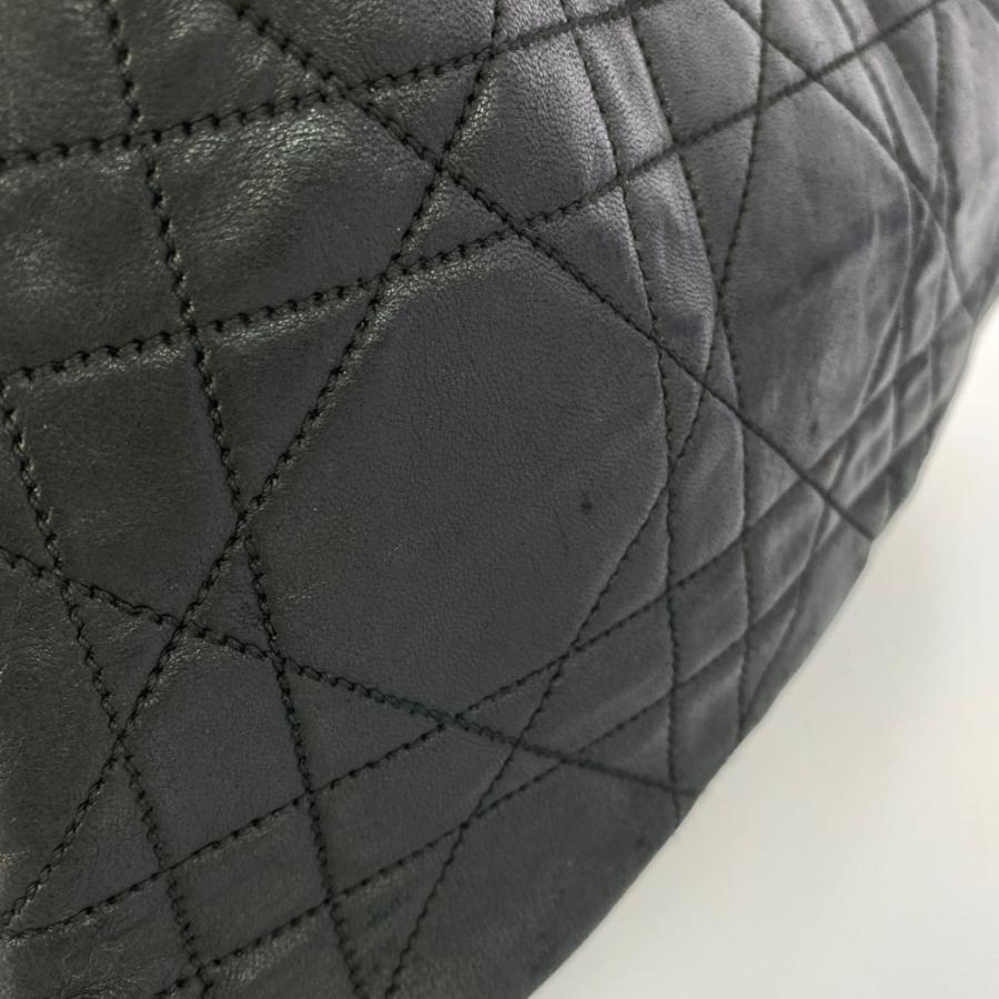 クリスチャンディオール レザー カナージュキルティング 巾着