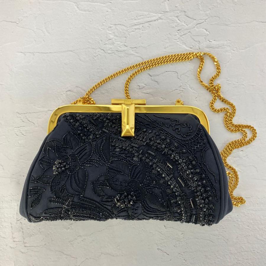 エミリオプッチ 花柄ビーズ刺繍 がま口 チェーンショルダーバッグ 
