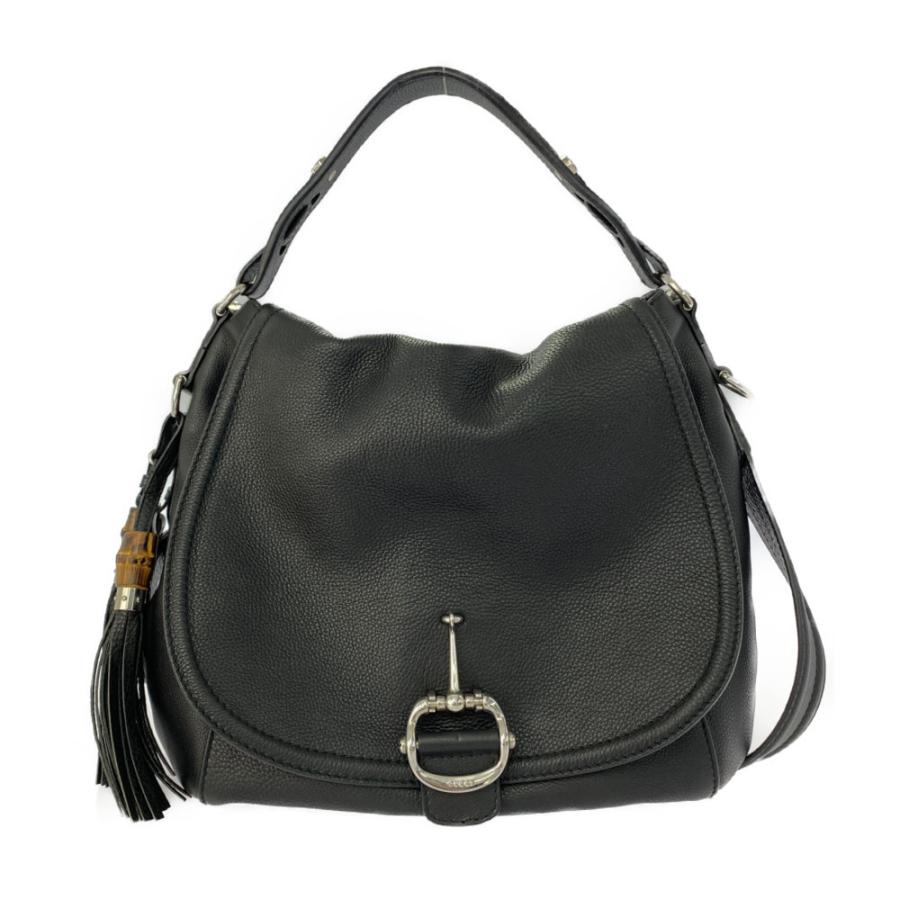GUCCI（グッチ） レザー ホースビット・ディテールバンブーショルダー