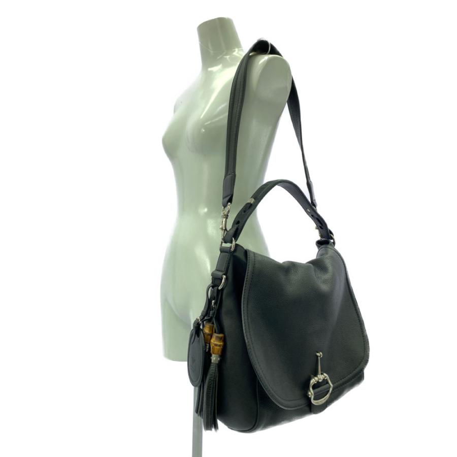 GUCCI（グッチ） レザー ホースビット・ディテールバンブーショルダー