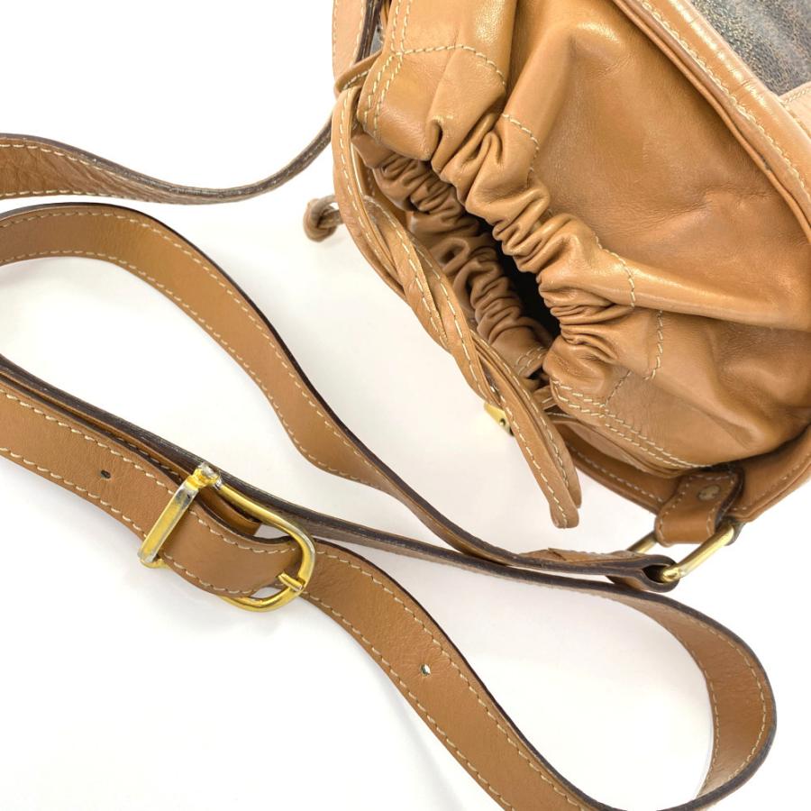 オールドセリーヌ マカダム 巾着 ショルダーバッグ　ポケット付き CELINE（セリーヌ） オールドセリーヌ マカダム 巾着 バケット