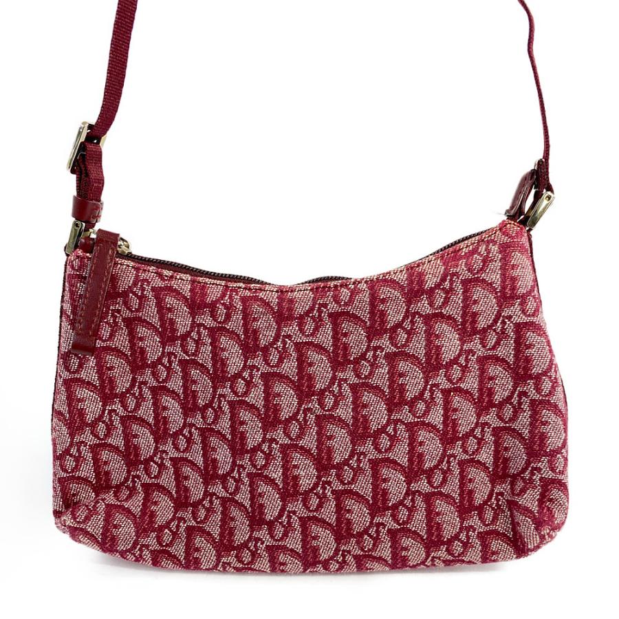 クリスチャンディオール トロッター柄 ハンド ショルダーバッグ/ワイン