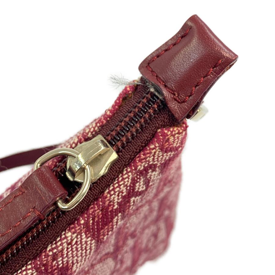 クリスチャンディオール トロッター柄 ハンド ショルダーバッグ/ワイン