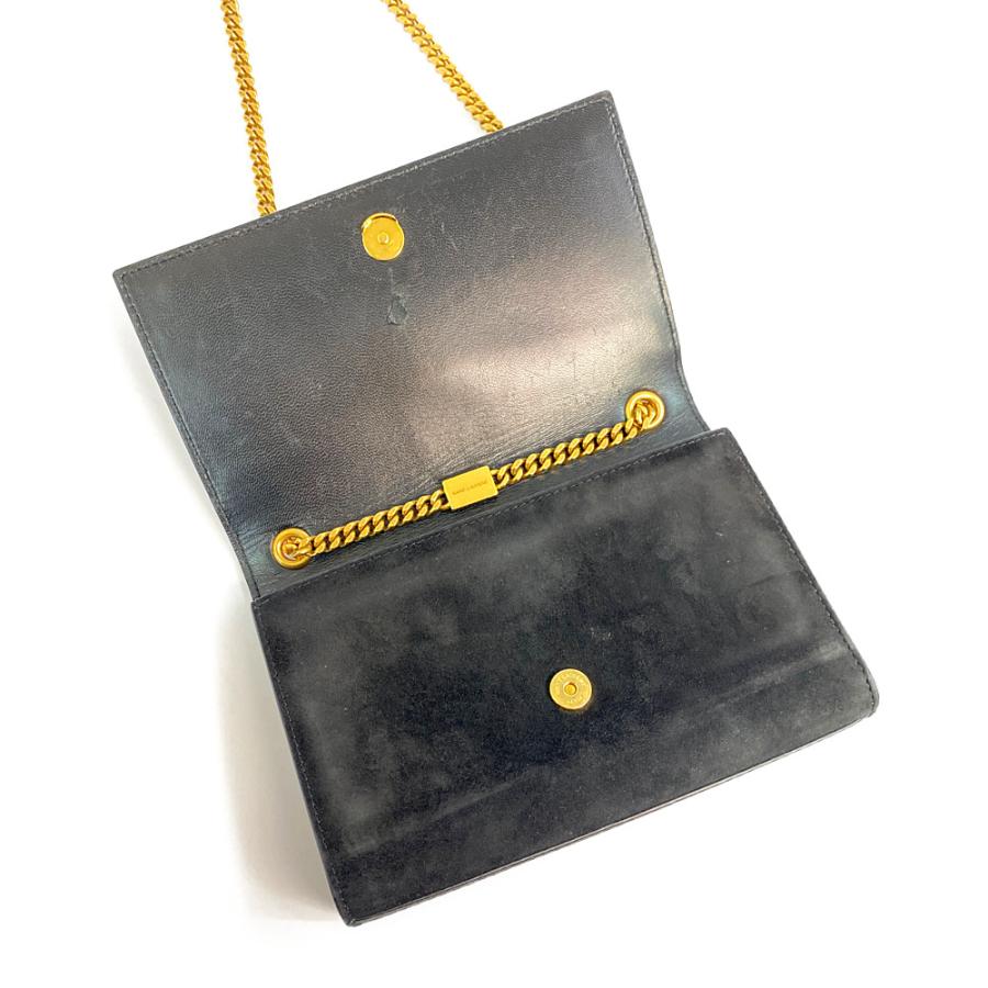 イヴサンローラン スエード ビーズ刺繍 チェーンショルダーバッグ