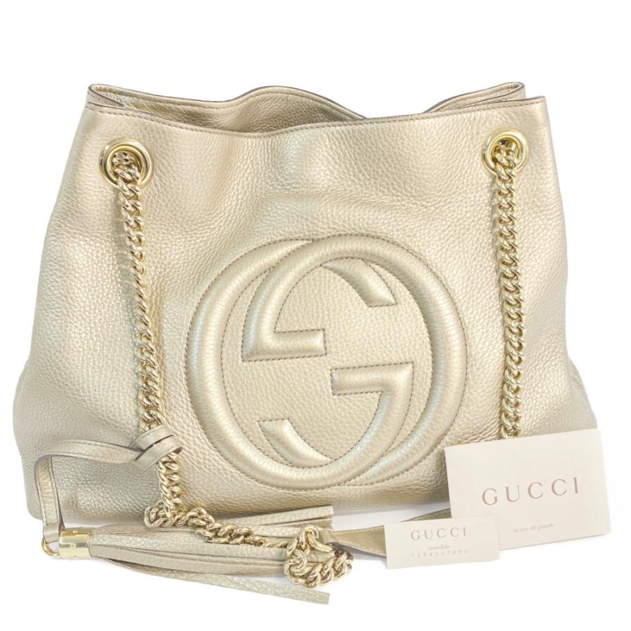 GUCCI（グッチ） ソーホー・ショルダー（シルバー）バッグ/メタリック