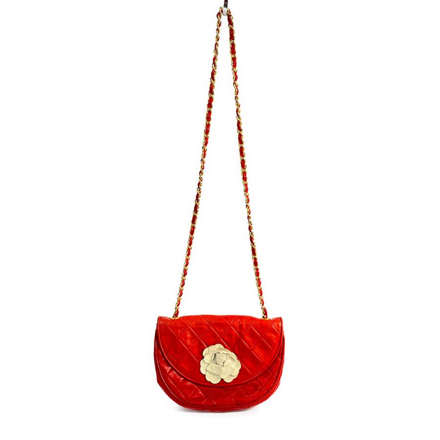 CHANEL シャネル マトラッセ・カメリア チェーンショルダーバッグ  