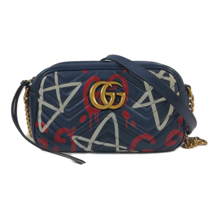 GUCCIゴースト　GGマーモント　ショルダーバッグ GUCCI グッチ GGマーモント・ゴーストプリント ショルダーバッグ