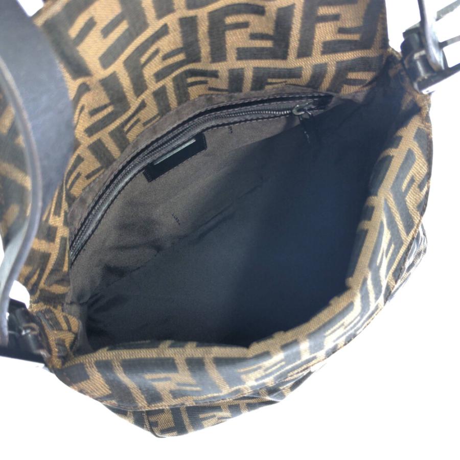 美品■FENDI マンマバケット ズッカ FF金具 ブラウン ショルダーバッグ FENDI（フェンディ） マンマバケット ブラウン シルバー金具