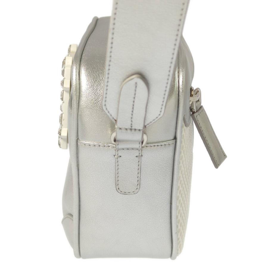 Roger Vivier ロジェヴィヴィエ メタリック レザー ビジュー バックル 