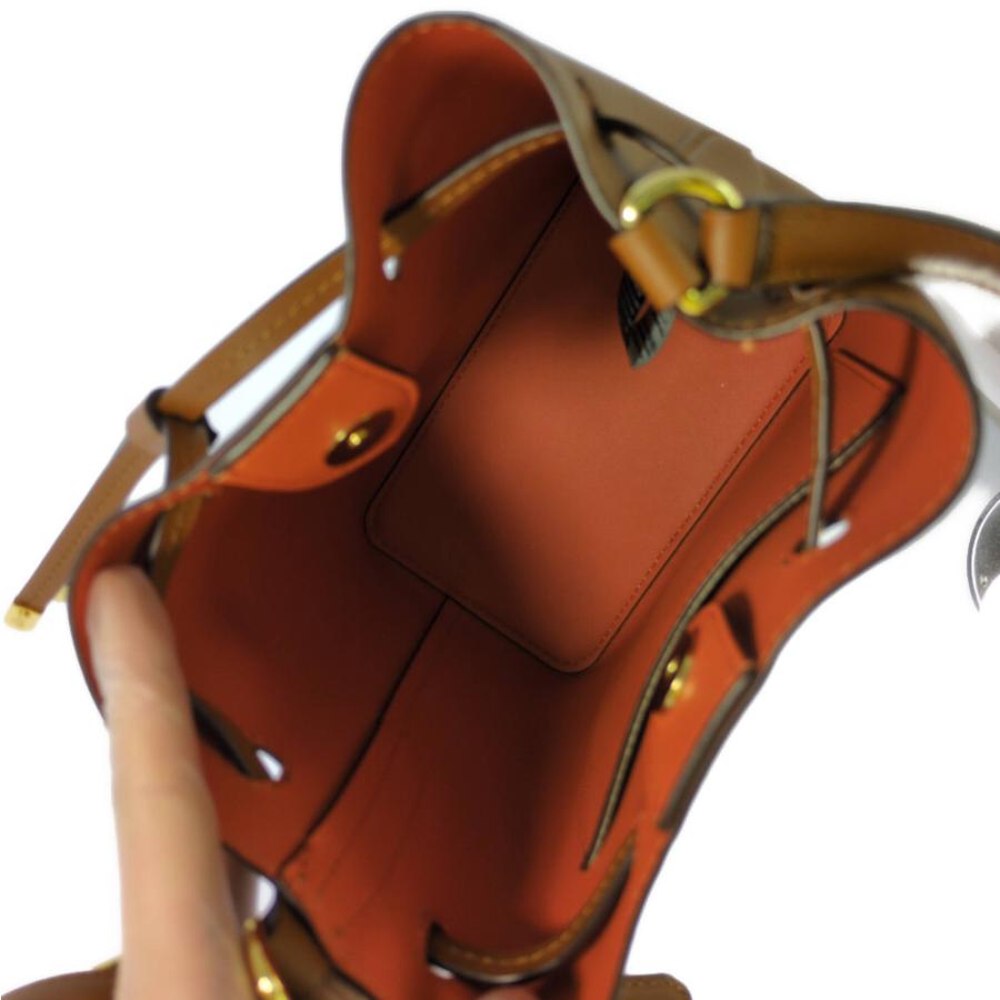 LAUREN RALPH ローレンラルフローレン レザー 巾着ショルダーバッグ