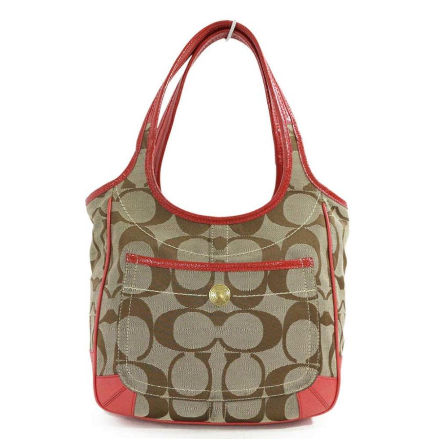 COACH（コーチ） シグネチャー・トートバッグ/11603/ベージュ×レッド