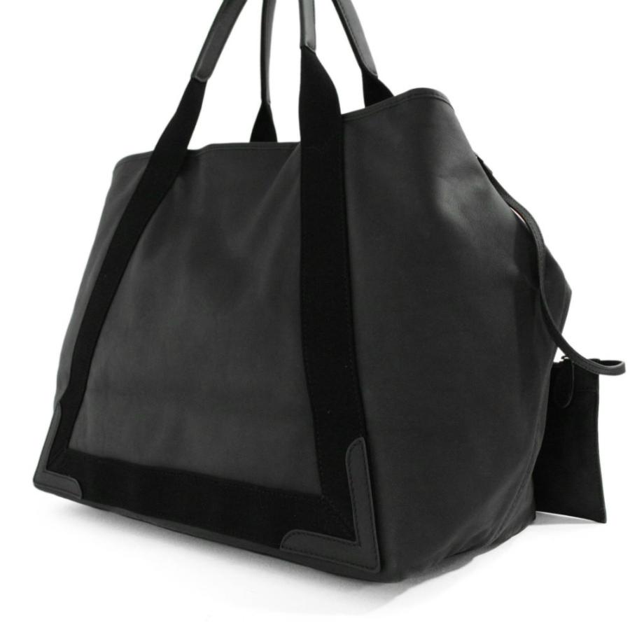 BALENCIAGA 美品・バレンシアガ ネイビーカバ Mサイズ・ロゴ ポーチ 