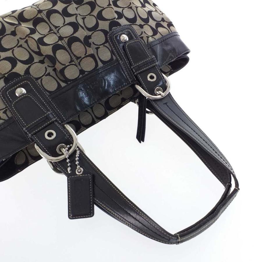 COACH ブラック シグネチャー レザー キャンバス ソーホー F13742 COACH（コーチ） シグネチャー・ソーホープリーテッドトート・トート
