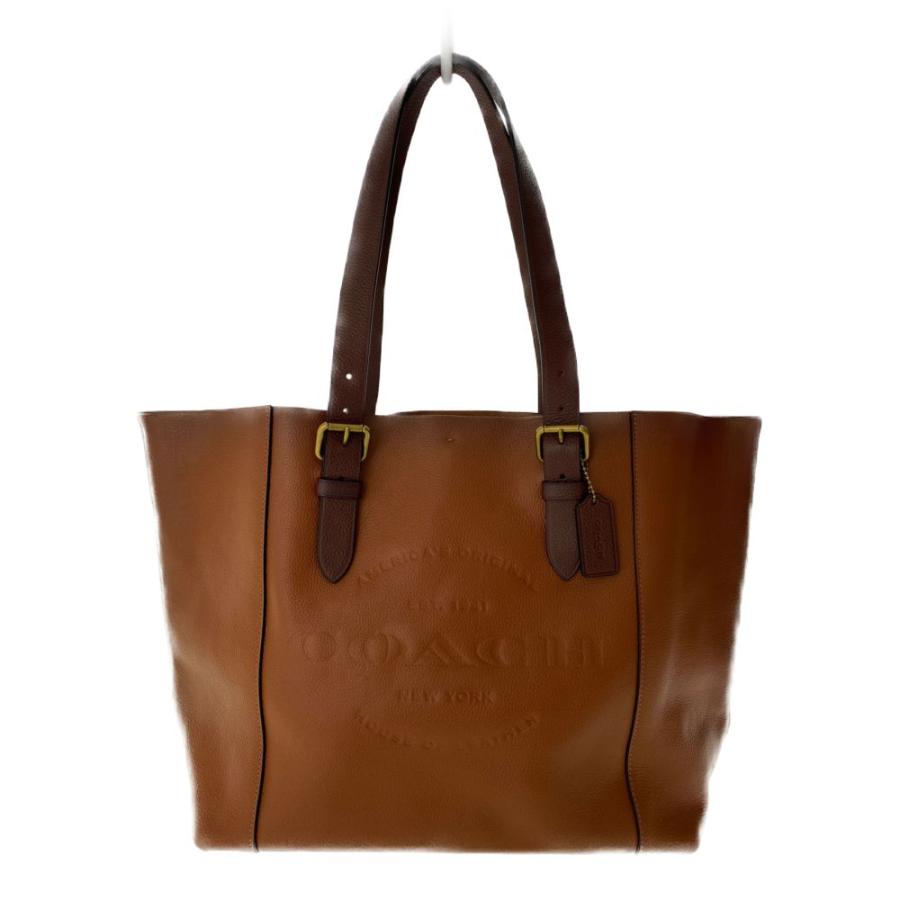 COACH（コーチ） レザー ラージトートバッグ/F49506/ブラウン/ダーク