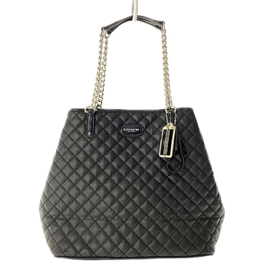COACH（コーチ） キルティングチェーントートバッグ/F33760/ブラック 
