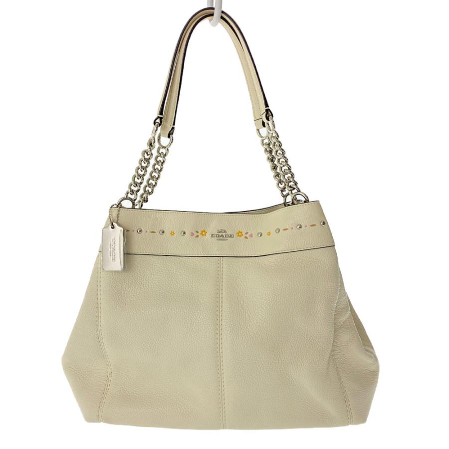COACH コーチ 花柄・チェーントートバッグ チョークフローラル/F25894 