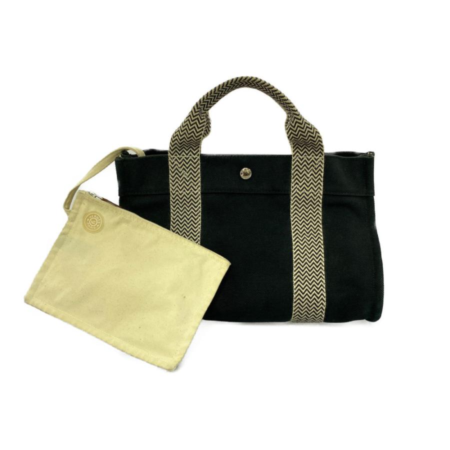 HERMES エルメス カンヌPM・キャンバストートバッグ/ブラック HERMES エルメス カンヌPM・キャンバストートバッグ/ブラック