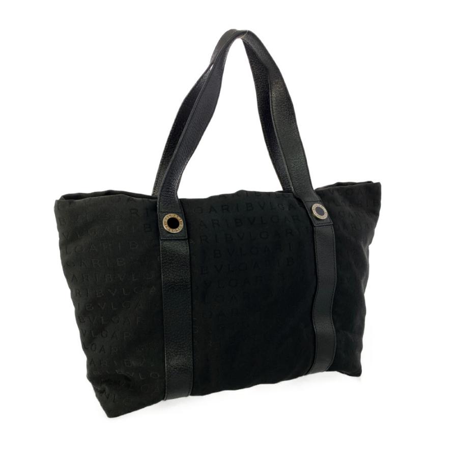 BVLGARI（ブルガリ） ロゴマニア キャンバス トートバッグ/ブラック