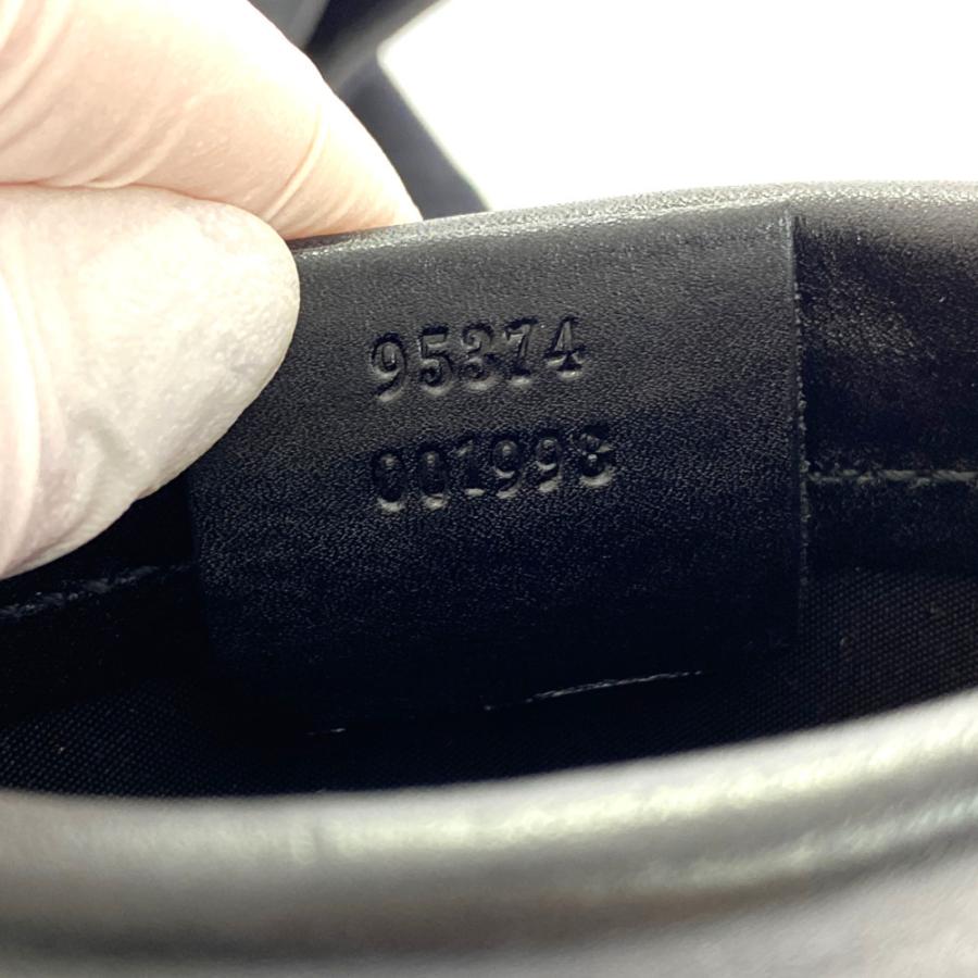 GUCCI グッチ ブラック キャンバス×レザー トートバッグ/95374