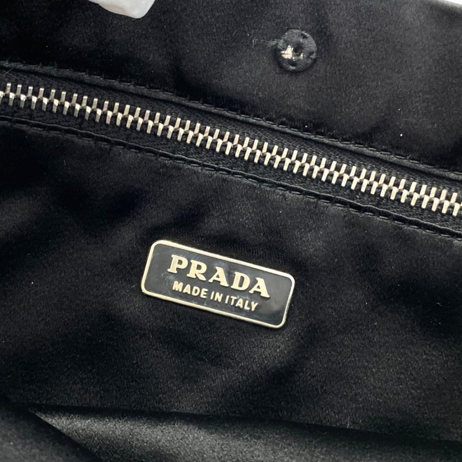 プラダ シルクサテン ロゴビーズ刺繍バッグ/ブラック/ネイビー/PRADA 翌日配送可/b220316/431114｜rfstore｜08