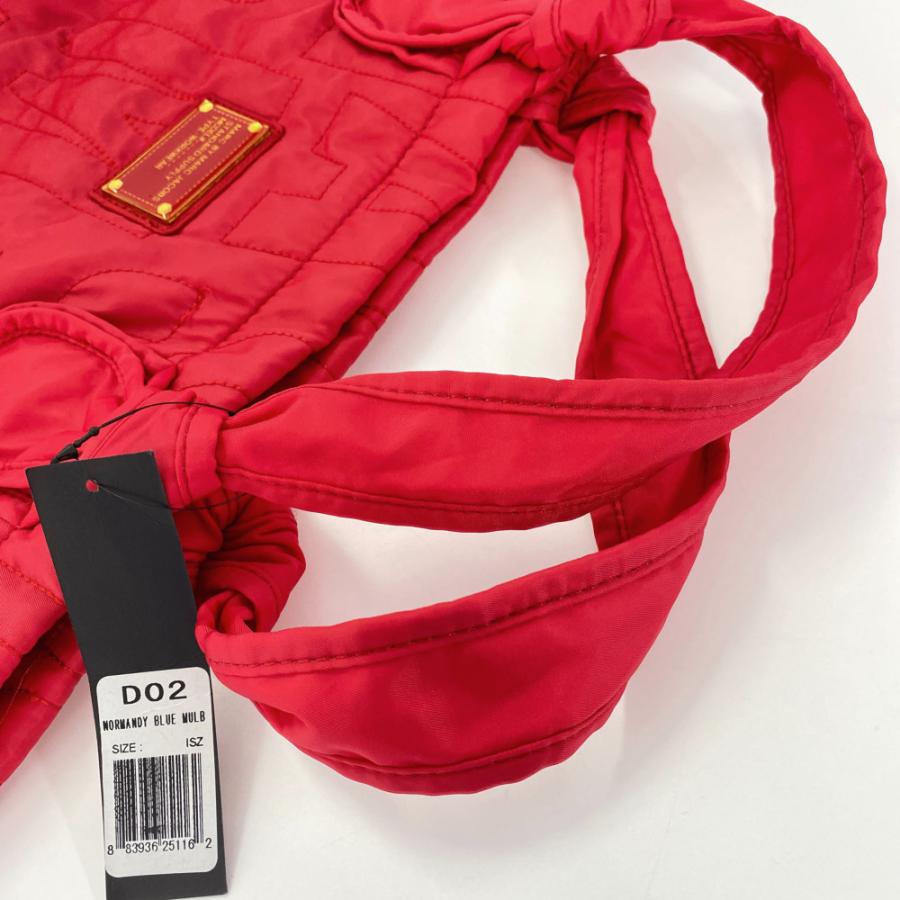 マークバイマークジェイコブス ロゴキルティング トートバッグ/レッド