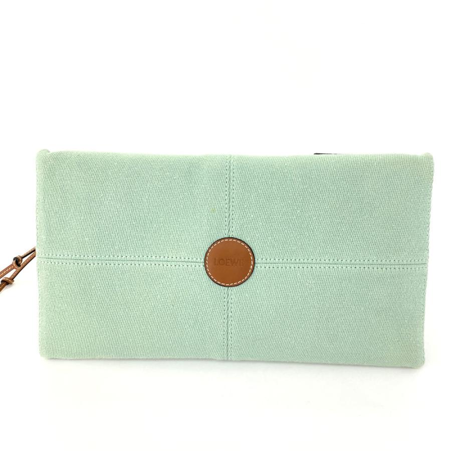 LOEWE（ロエベ） クッション トートバッグ/ミントグリーン系/ブラウン
