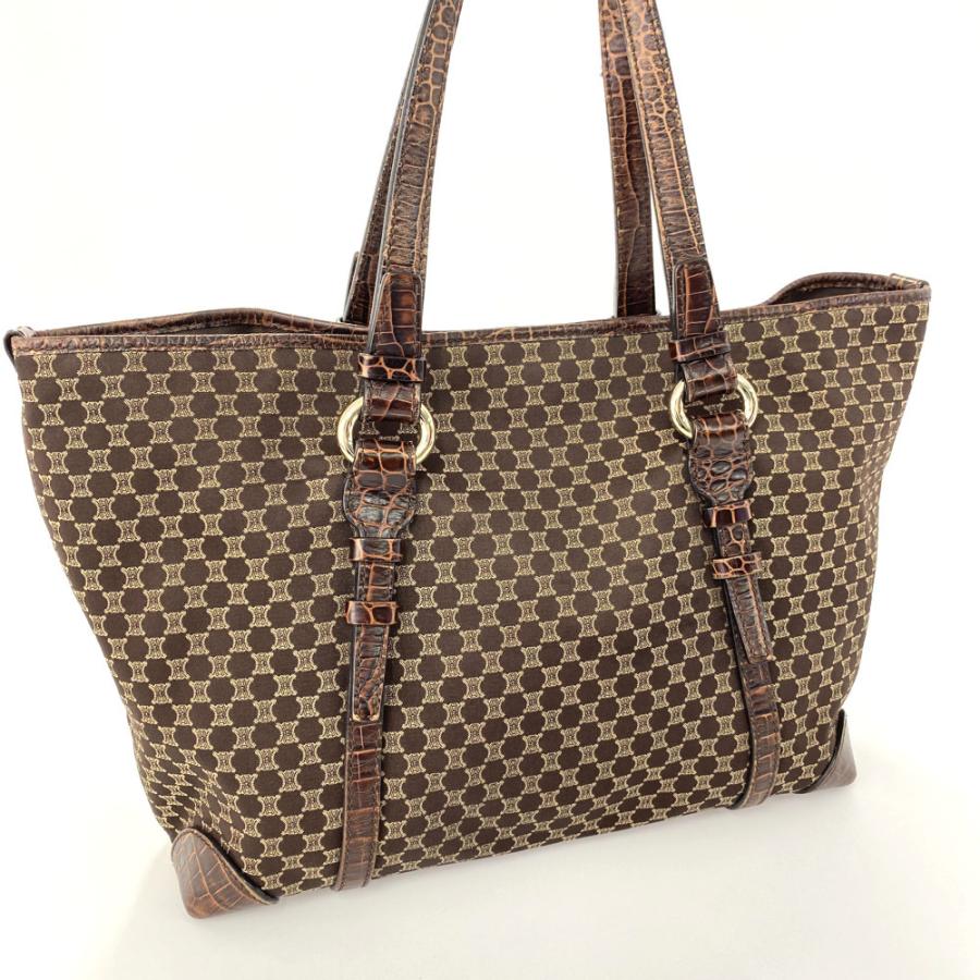 CELINE セリーヌ キャンバス×型押しレザー トートバッグ/SC-SA