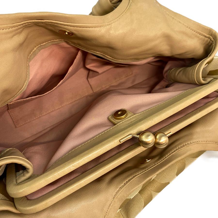 美品　COACH サッチェル パーカー がま口　オールレザー　ハンドバッグ COACH コーチ パーカー オプアート サッチェル がま口トート