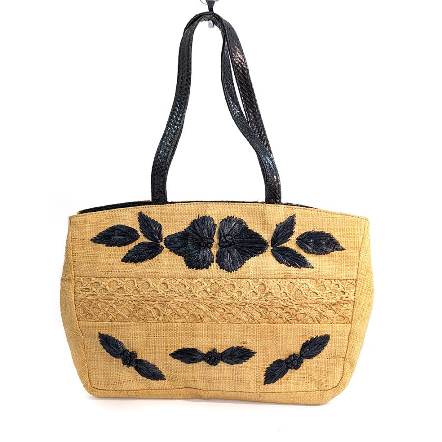 FENDI フェンディ 花柄刺繍 ストロートートバッグ/15439/ベージュ  