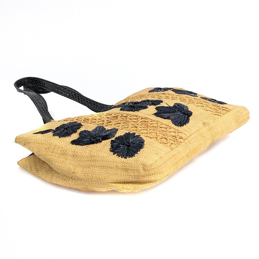FENDI（フェンディ） 花柄刺繍 ストロートートバッグ/15439/ベージュ 
