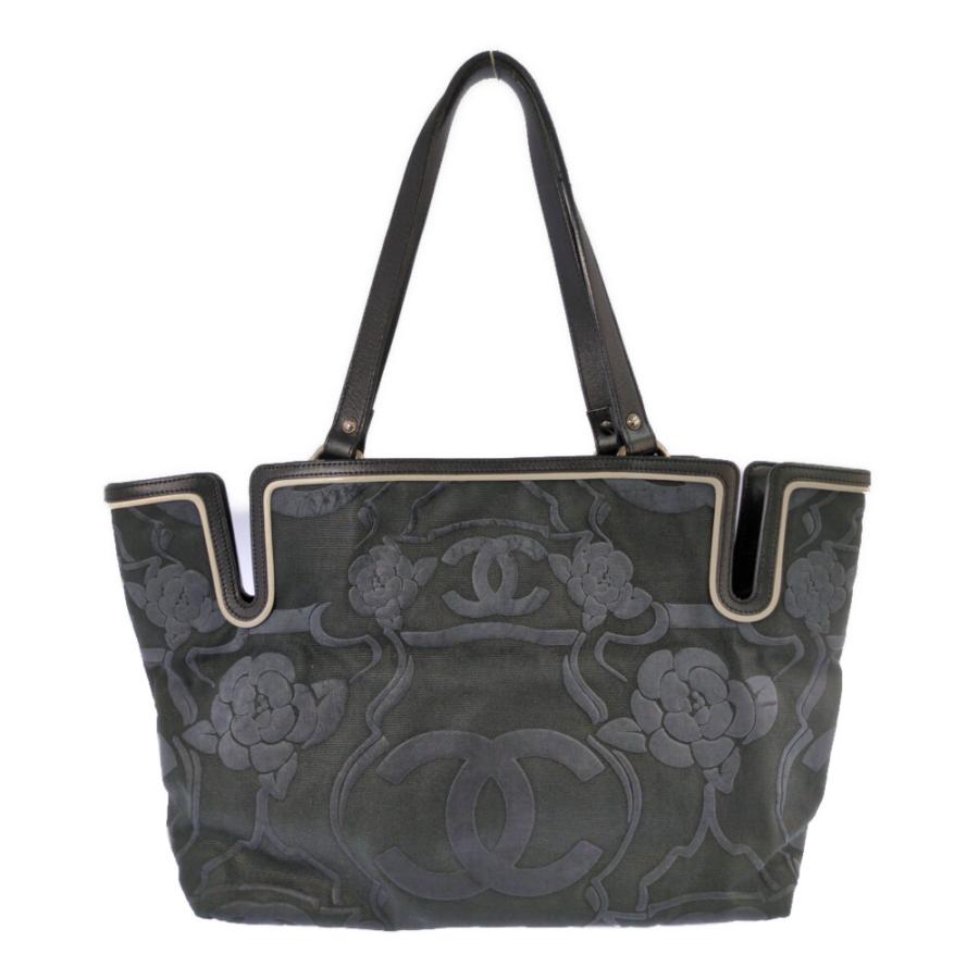 CHANEL（シャネル） 美品 希少 カメリア フロッキー キャンバス トート