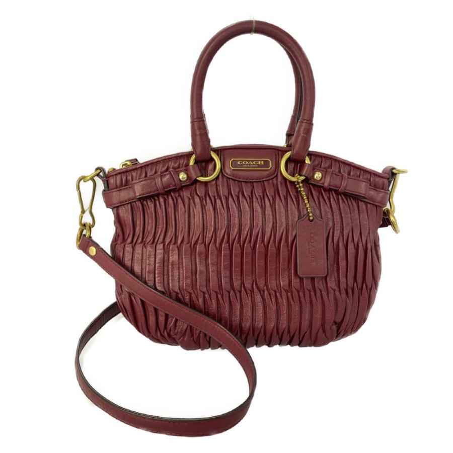 COACH マディソン ギャザードレザー 2WAYバッグ ボルドー COACH（コーチ） マディソン・ギャザード 2WAYハンドバッグ/F32585