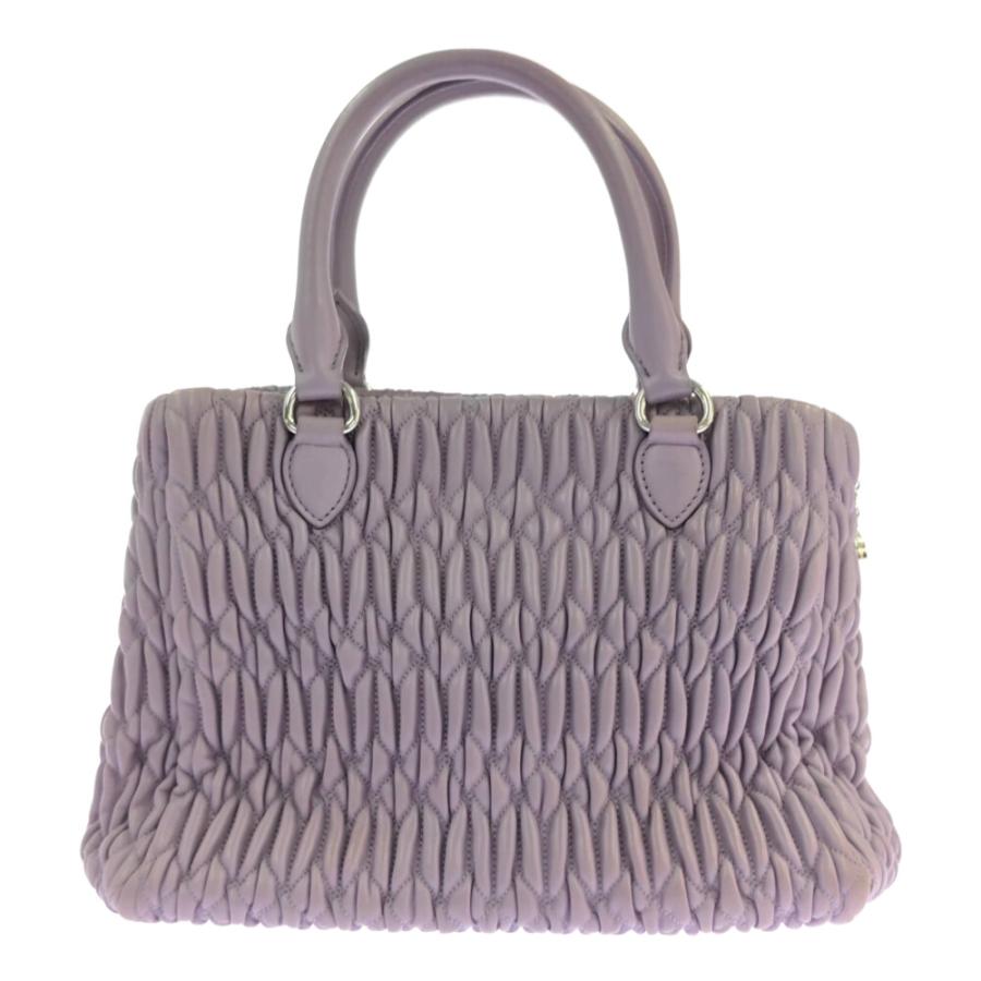 ミュウミュウ マテラッセ ハンドバッグ パープル　編み込みハンドル ミュウミュウ マテラッセ ハンドバッグ パープル 編み込み
