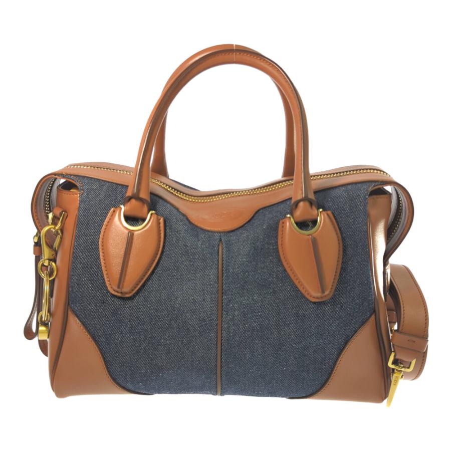トッズ デニム レザー ハンドバッグ TOD'S トッズ インディゴデニム×レザー 2WAY ハンドバッグ